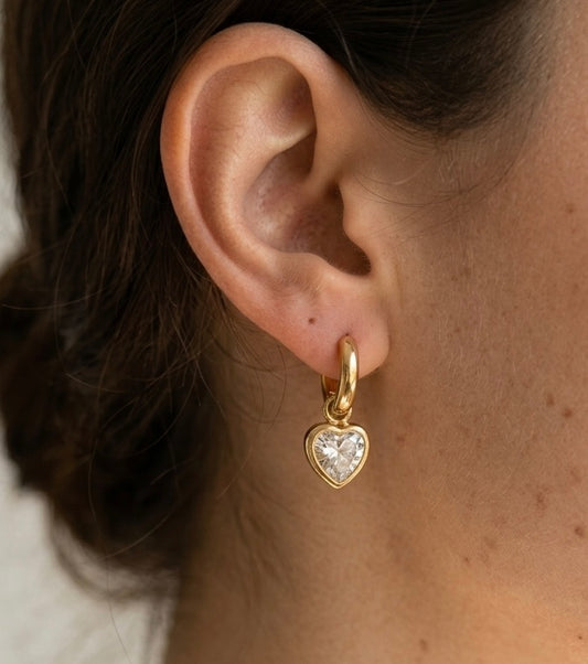 Heart huggies earrings