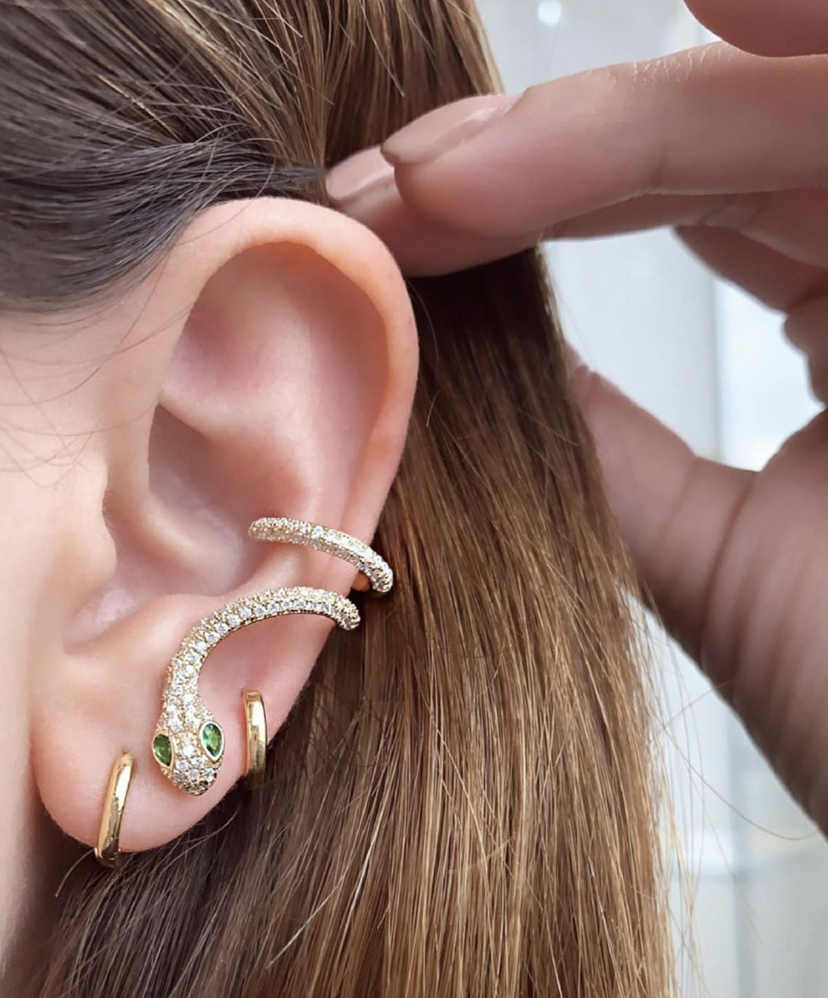 Serpent earcuff and earring
