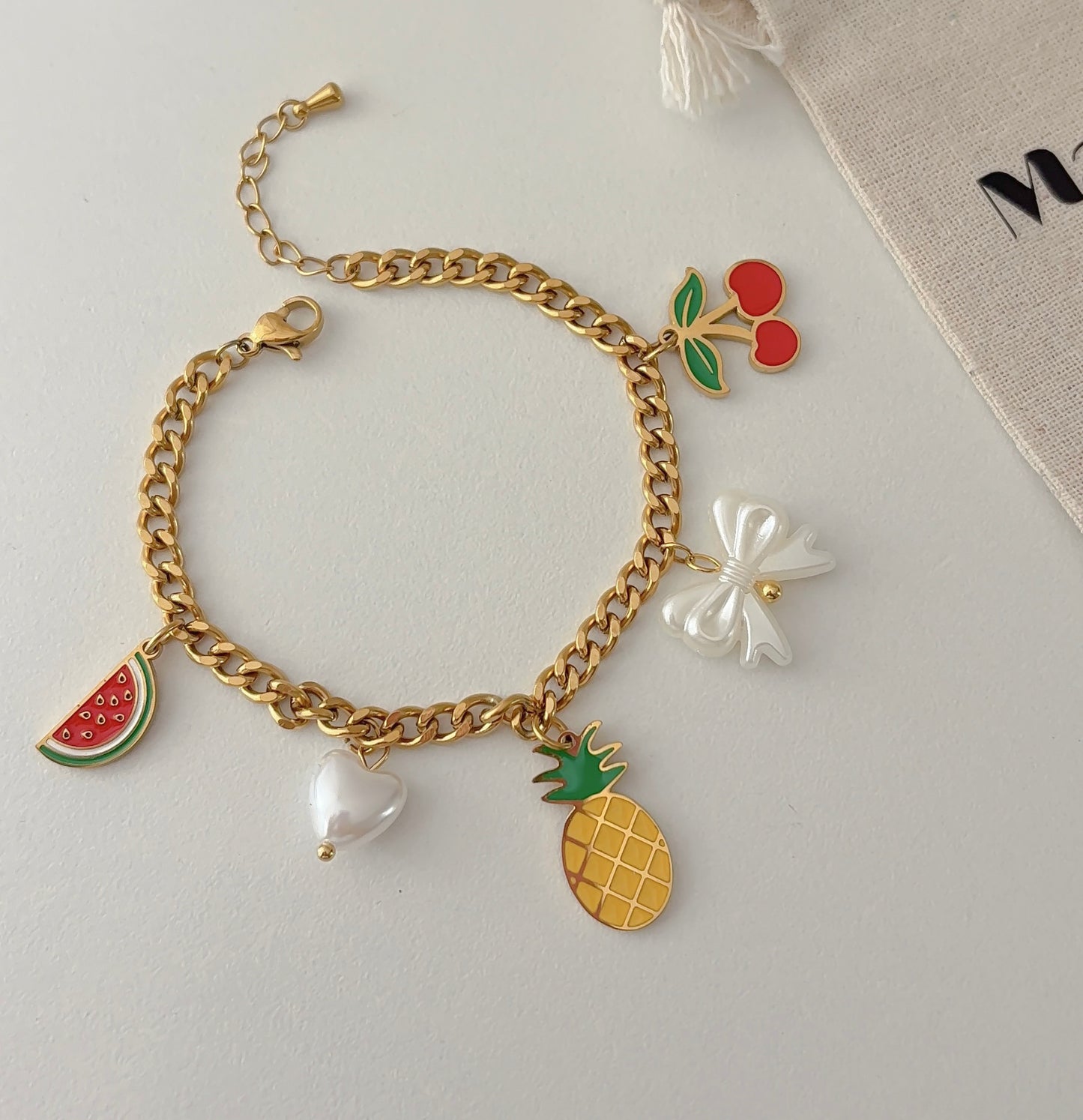 Picnic charms bracelet