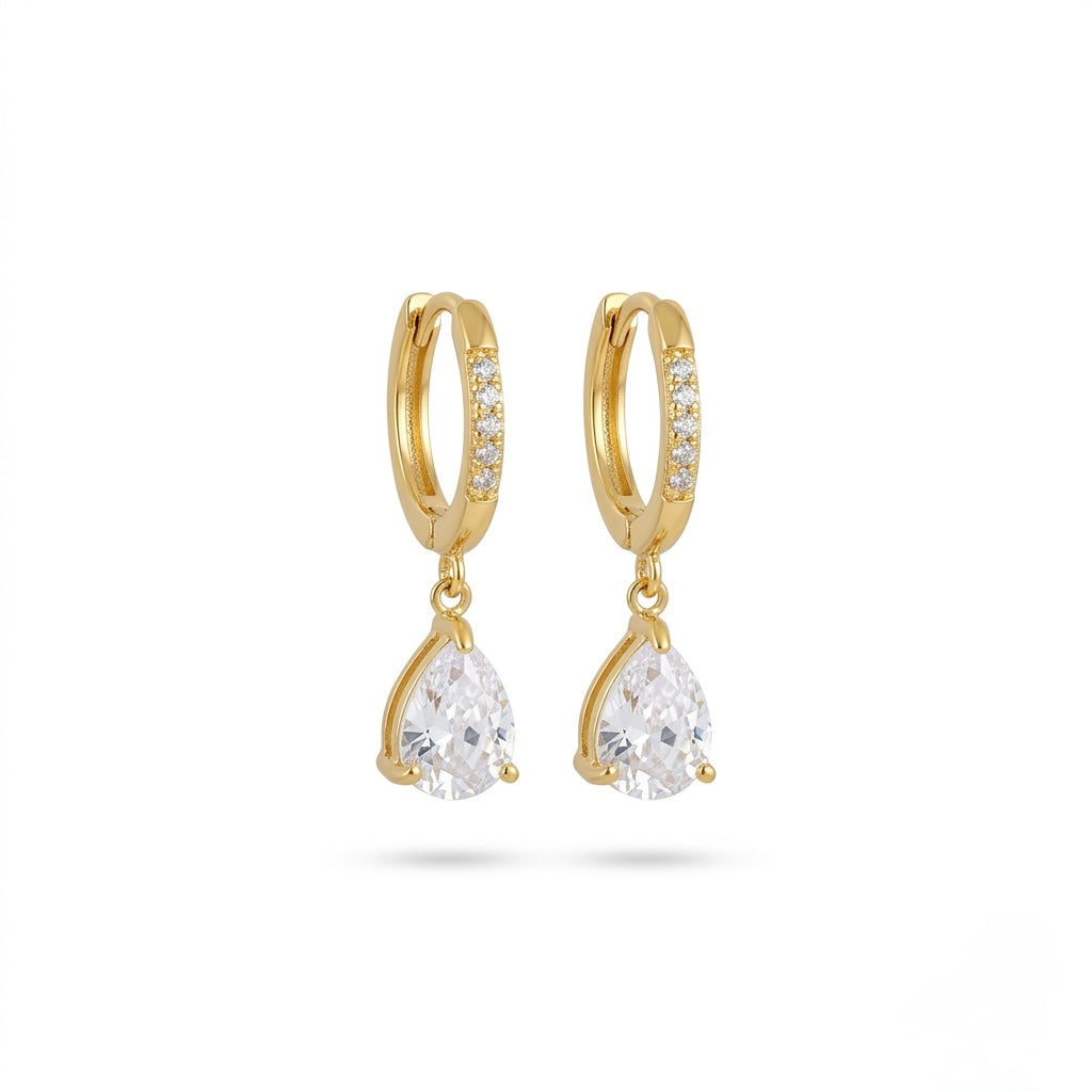 Teardrop huggies earrings