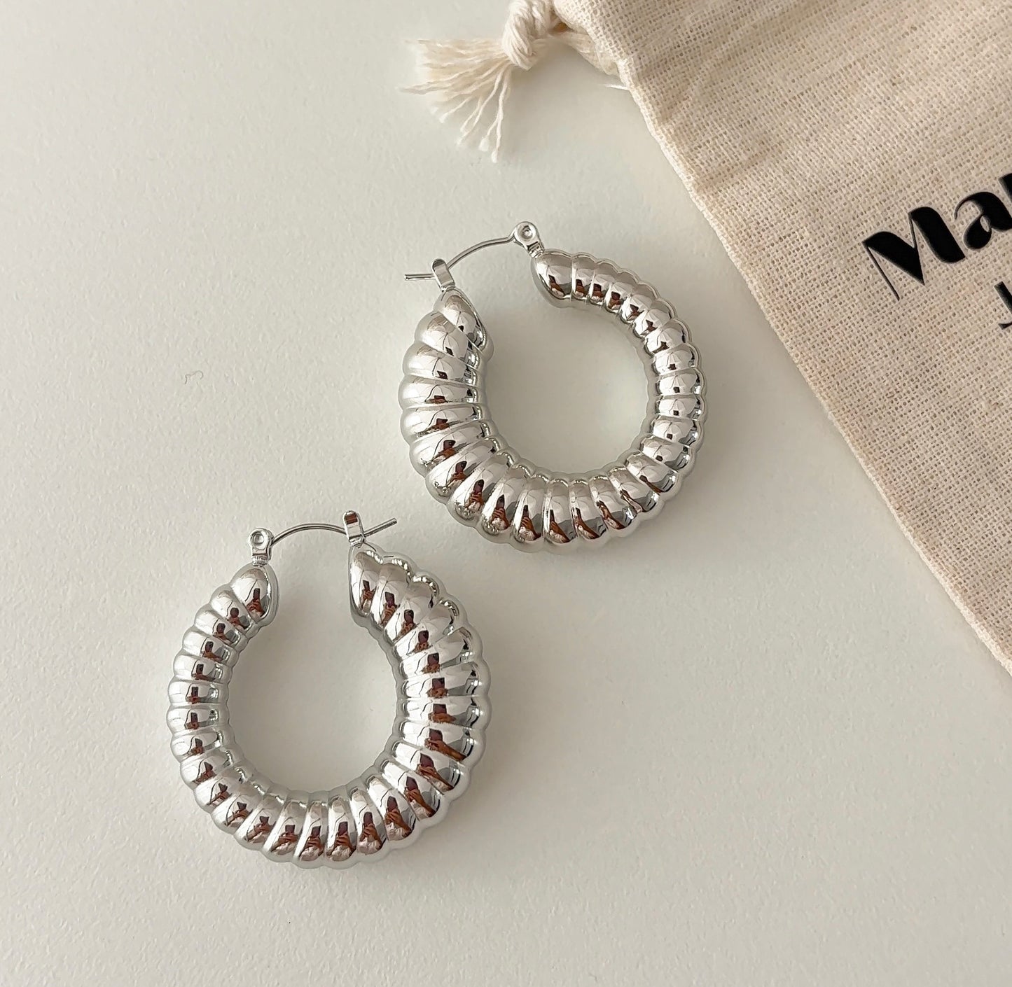 Croissant cloud hoops