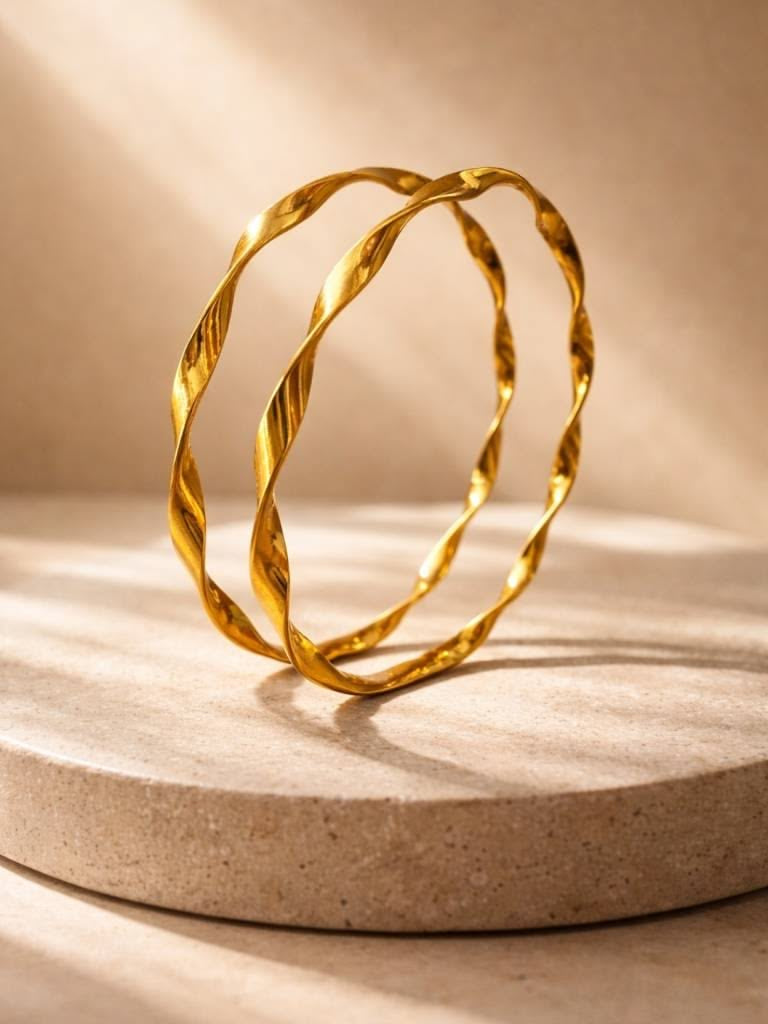 Twisted bangles set of 2