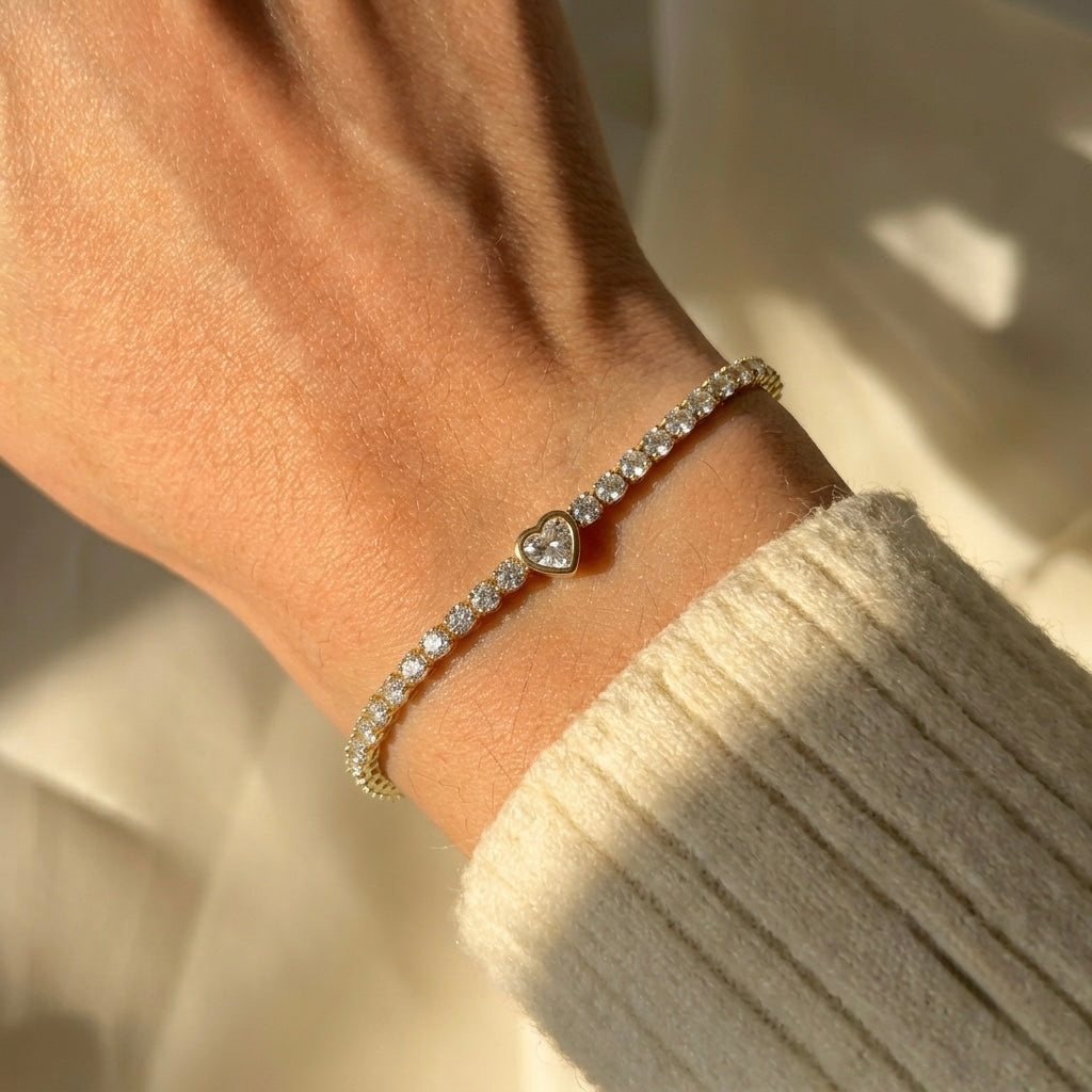 Sweetheart tennis bracelet