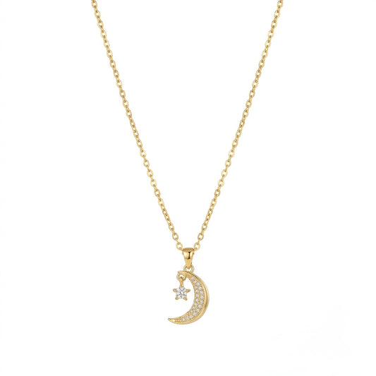 Moon and star necklace