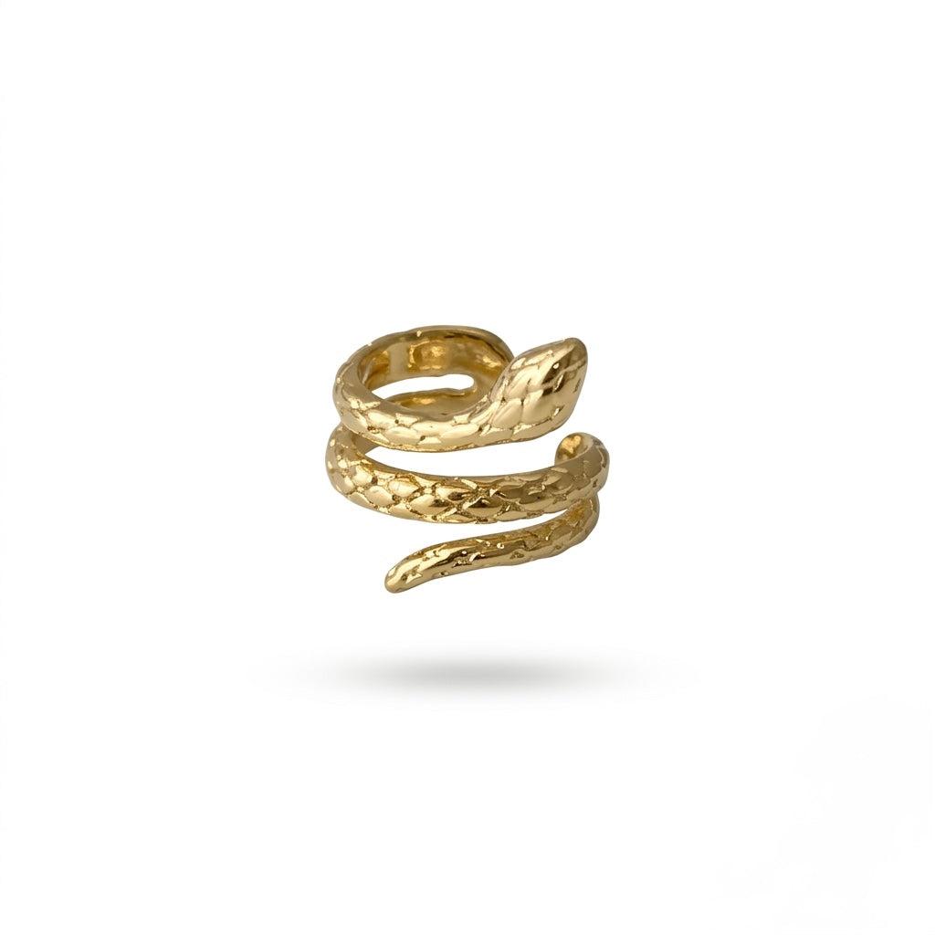 Golden basilisk earcuff