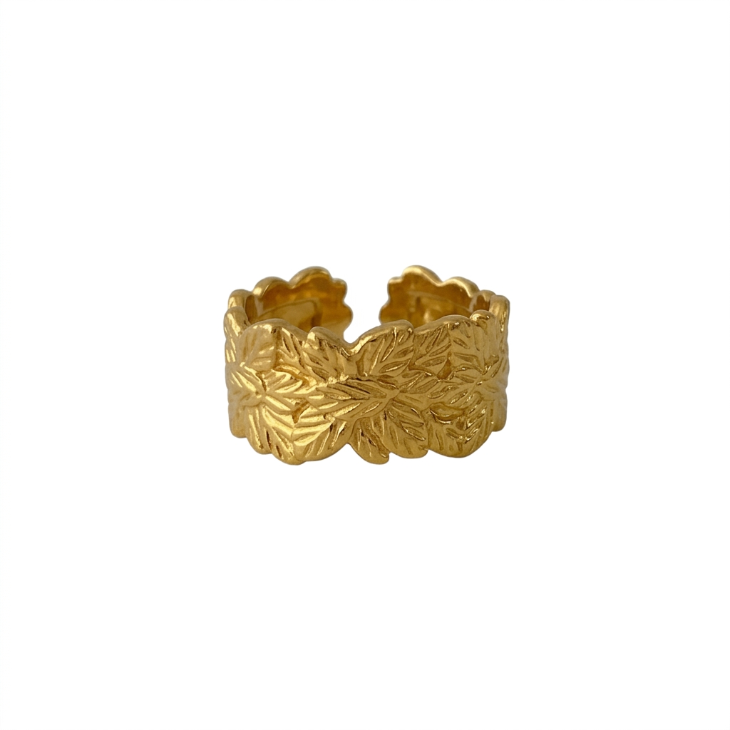 Minimal leaf band ring