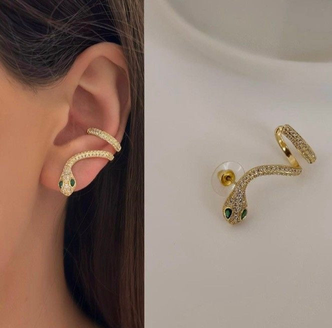 Serpent earcuff and earring