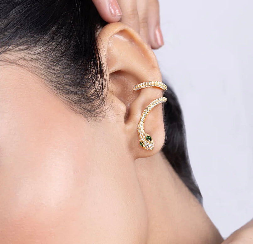 Serpent earcuff and earring