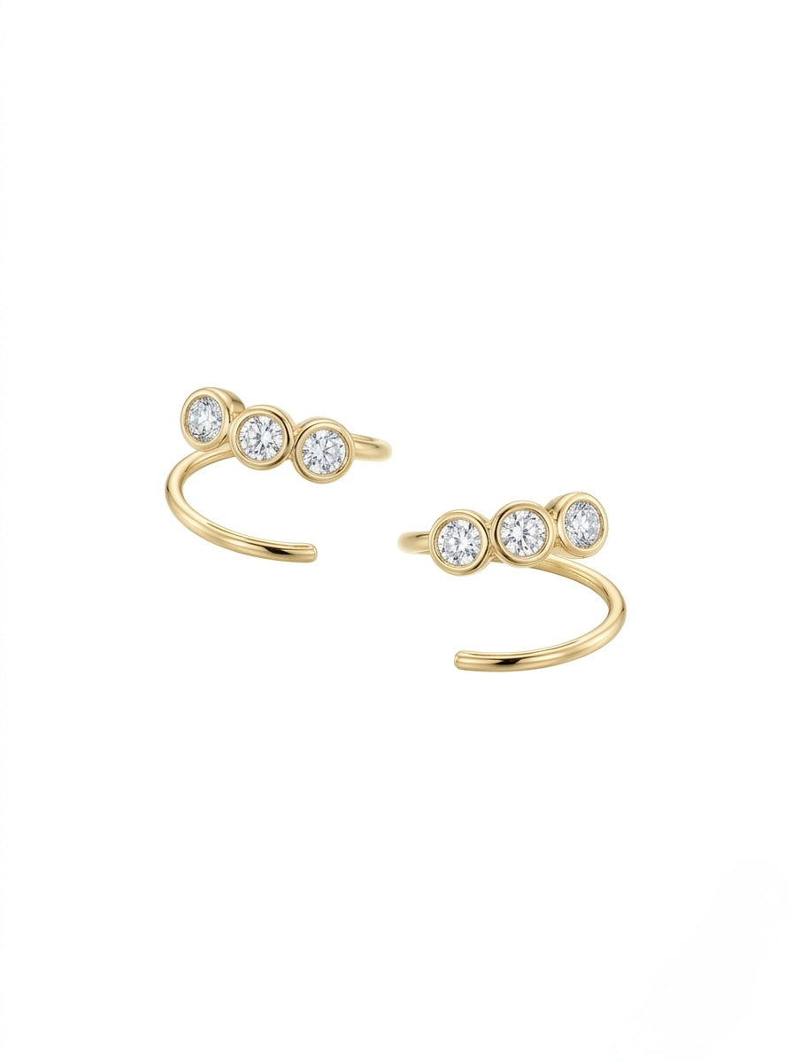 Double pierced look earring