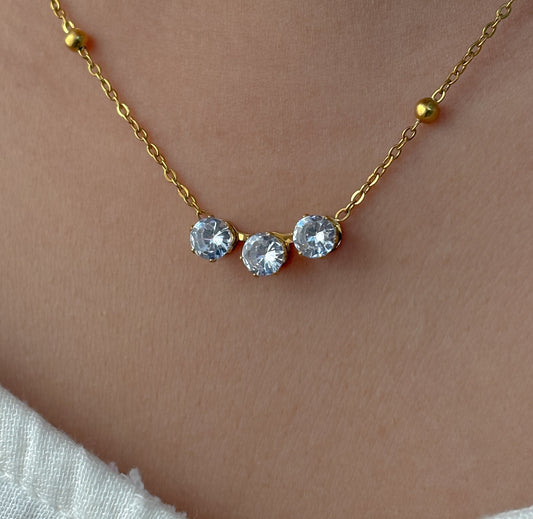 Crystal trio necklace