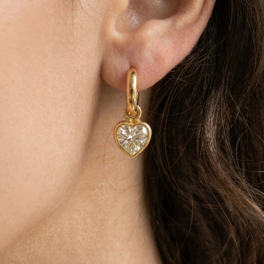Heart huggies earrings