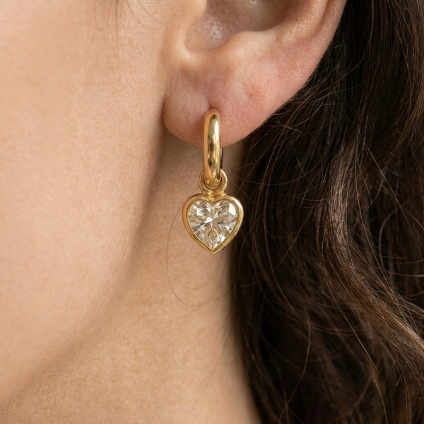 Heart huggies earrings