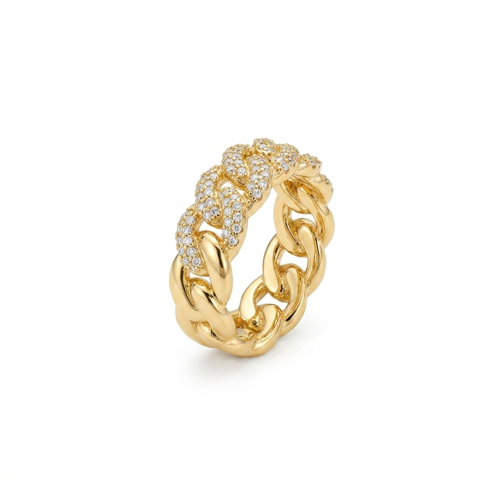 Valencia cuban pavé ring