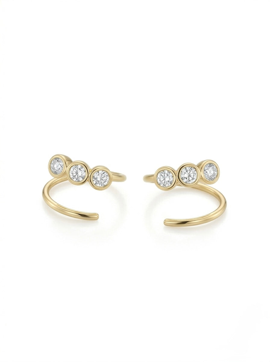 Double pierced look earring