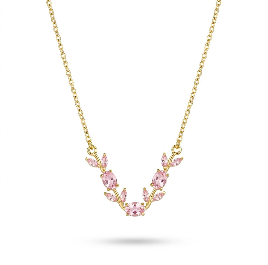 Pink tulip necklace