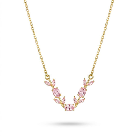 Pink tulip necklace