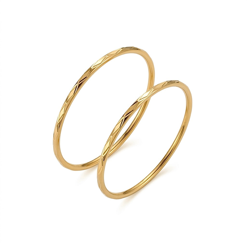 Dainty minimal bangles set of two
