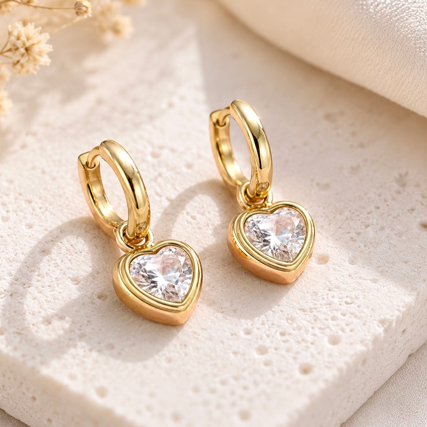 Heart huggies earrings