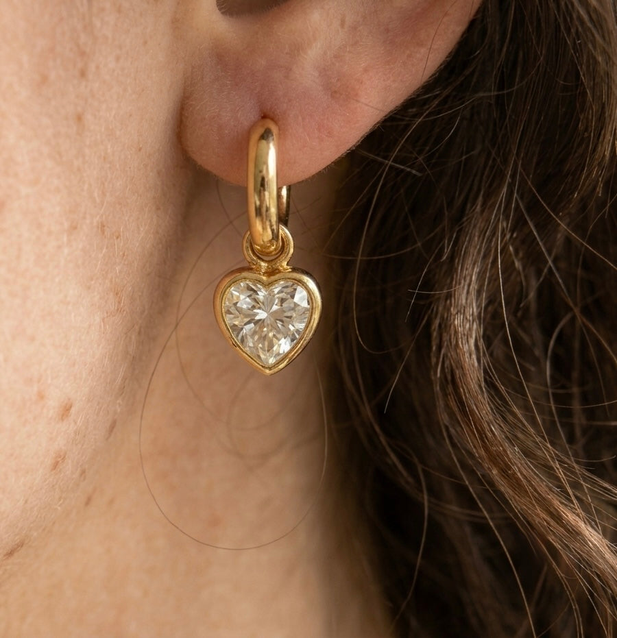 Heart huggies earrings