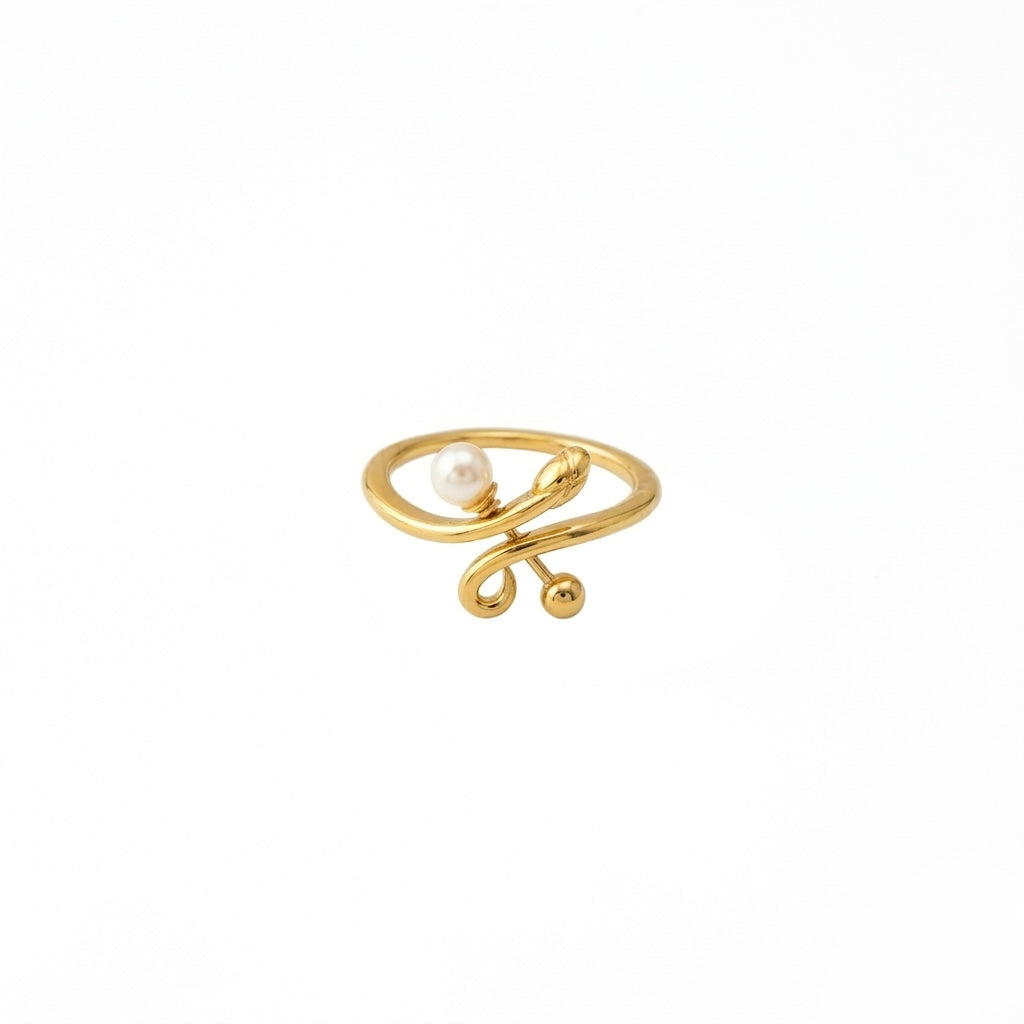 Vine and pearl ring