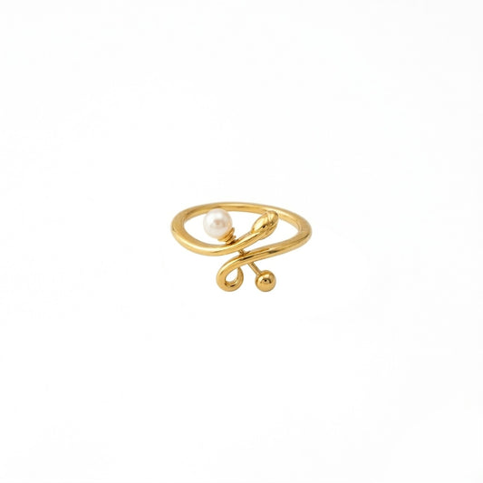 Vine and pearl ring