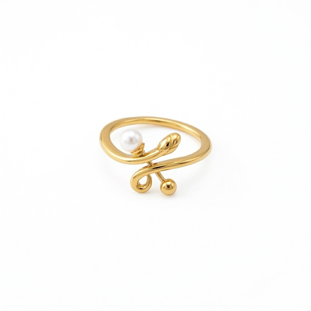 Vine and pearl ring