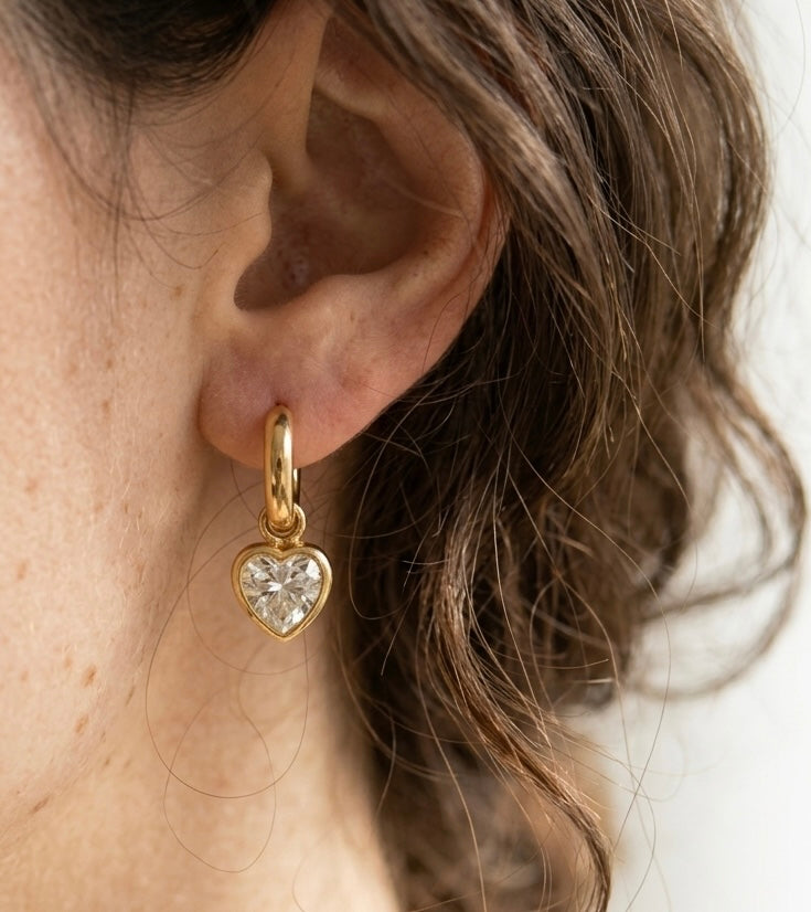 Heart huggies earrings