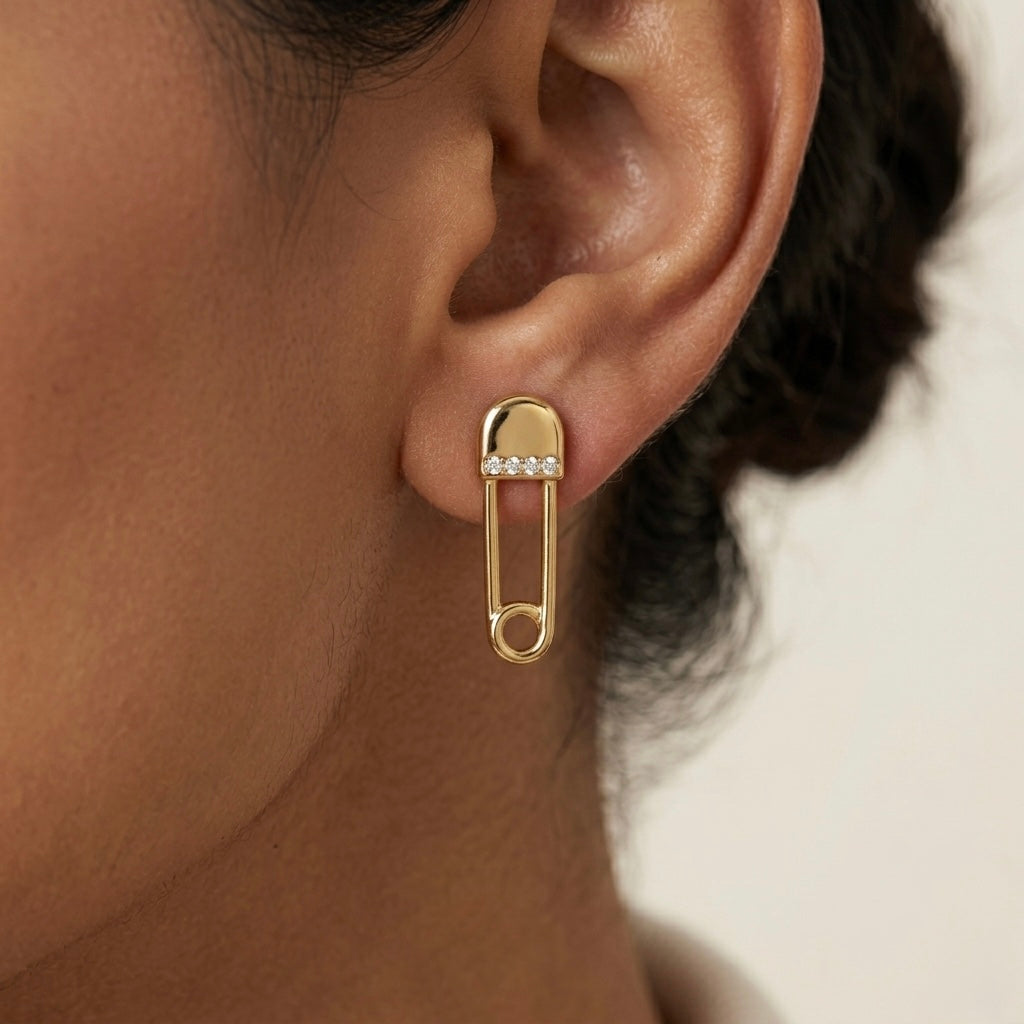 Safety pin earrings