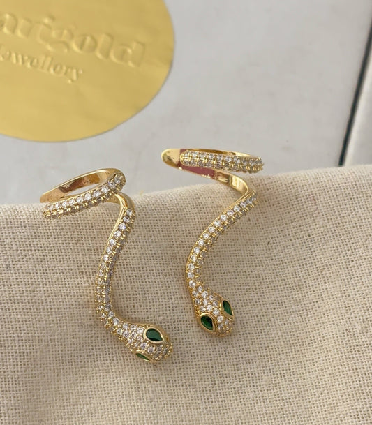 Serpent earcuff and earring
