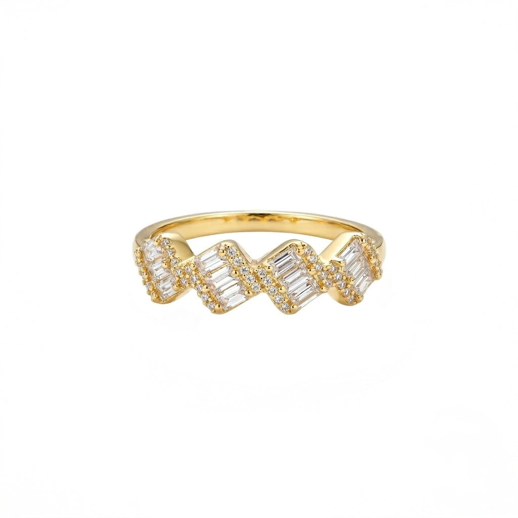 Zigzag baguette ring