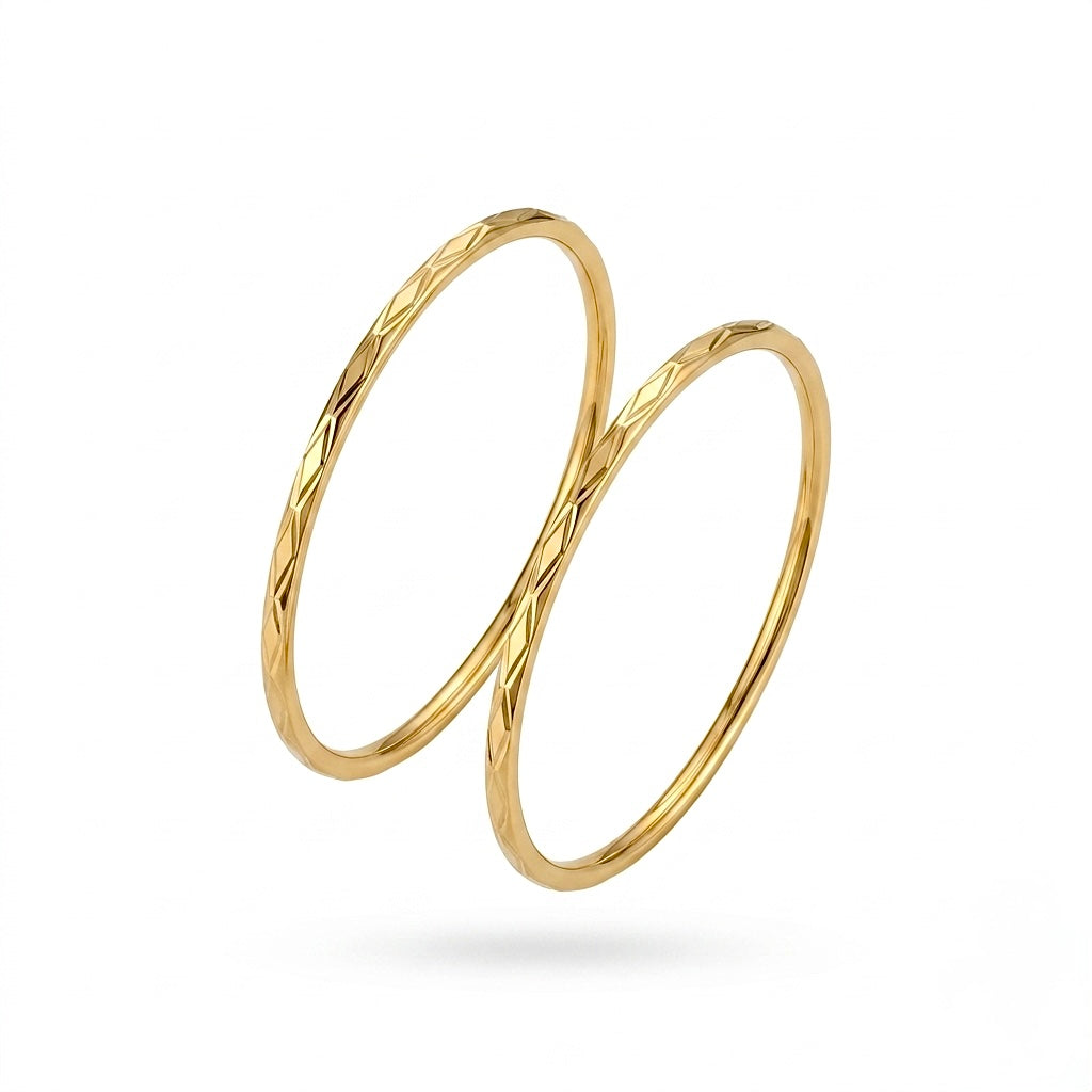 Dainty minimal bangles set of two