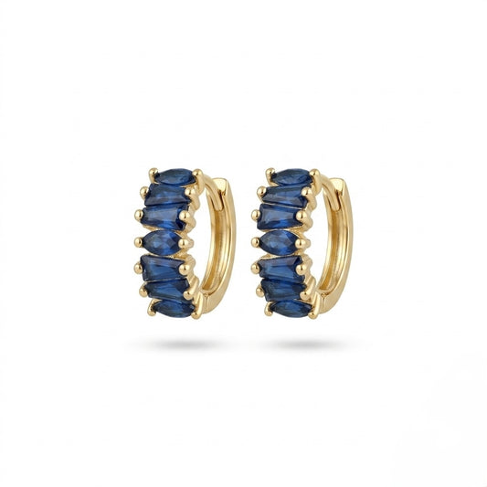 Blue dainty Huggies earrings